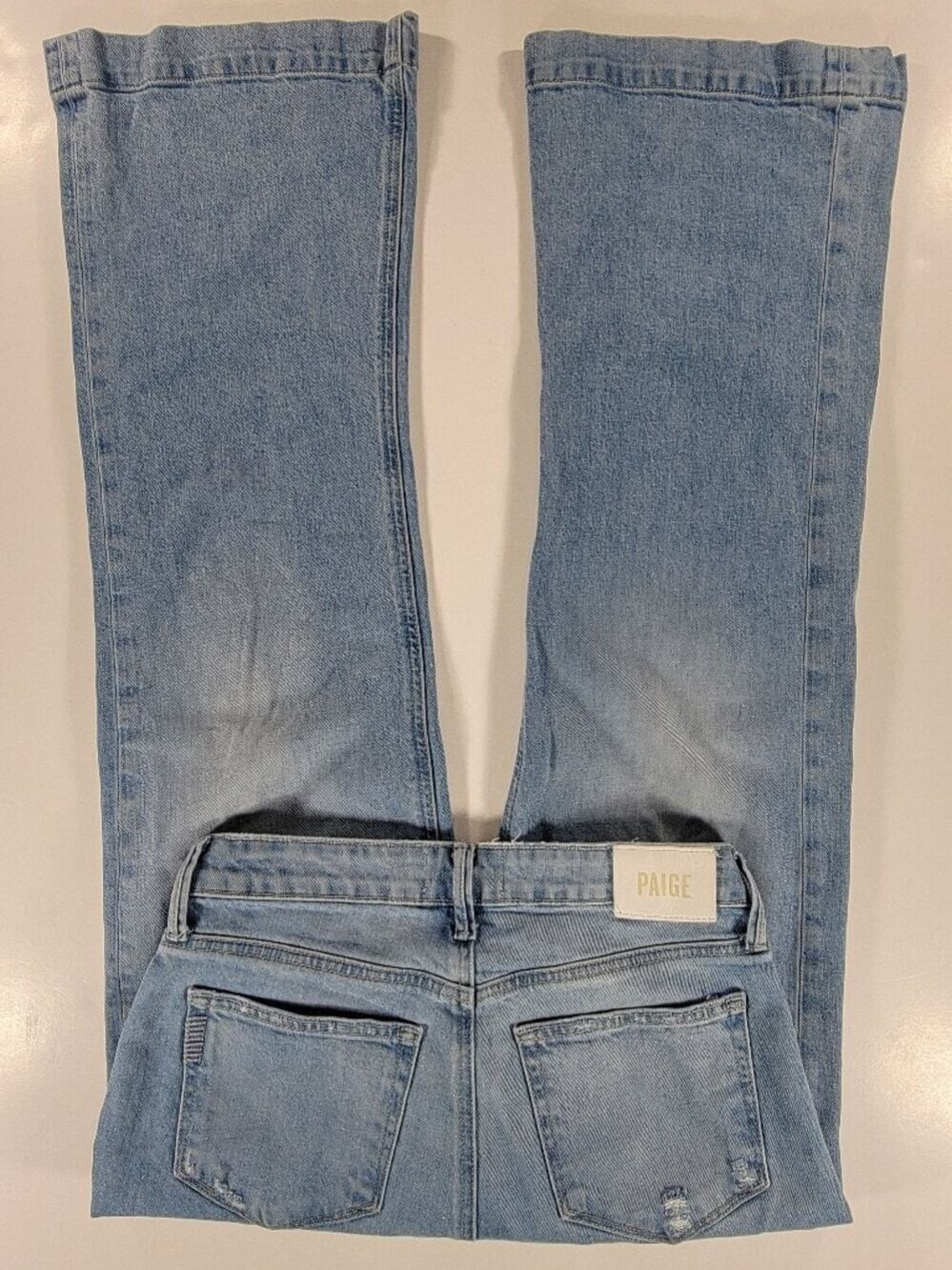 PAIGE Leenah Wide Leg Jeans Light Blue Denim Wash Womens 26x31 Stretch - Picture 7 of 12
